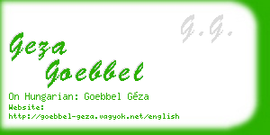 geza goebbel business card